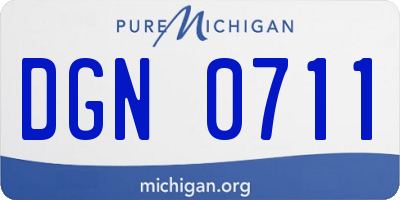 MI license plate DGN0711
