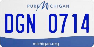 MI license plate DGN0714
