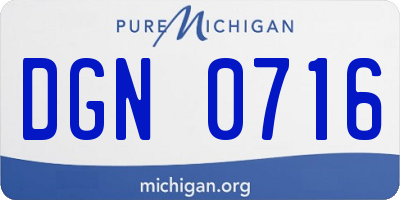 MI license plate DGN0716