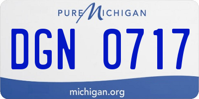 MI license plate DGN0717