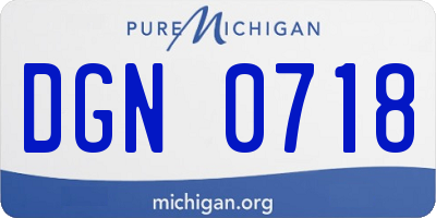 MI license plate DGN0718