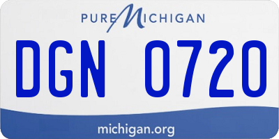 MI license plate DGN0720