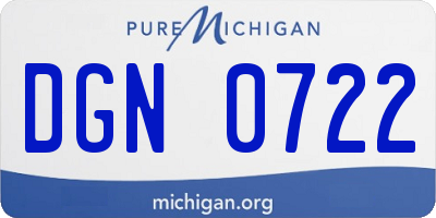 MI license plate DGN0722