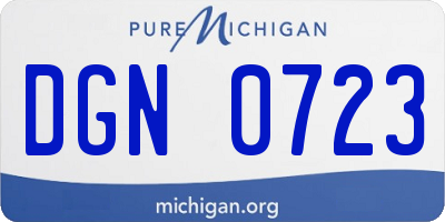 MI license plate DGN0723