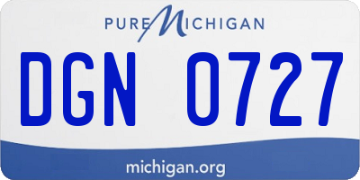 MI license plate DGN0727