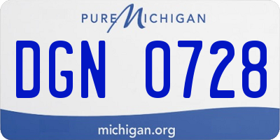 MI license plate DGN0728