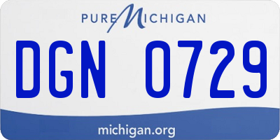 MI license plate DGN0729