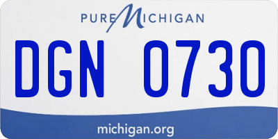 MI license plate DGN0730