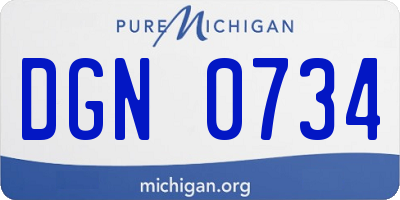 MI license plate DGN0734