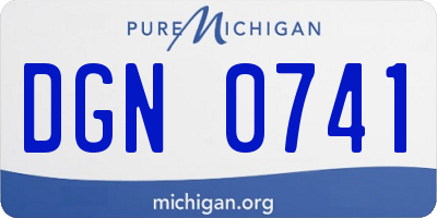 MI license plate DGN0741