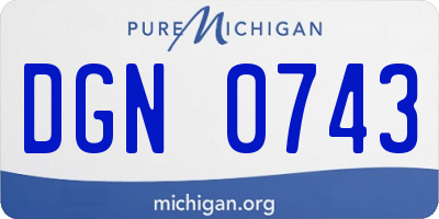 MI license plate DGN0743