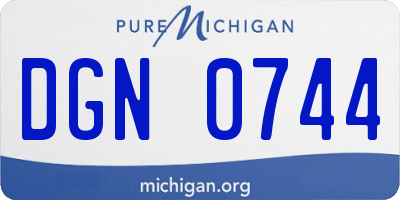 MI license plate DGN0744