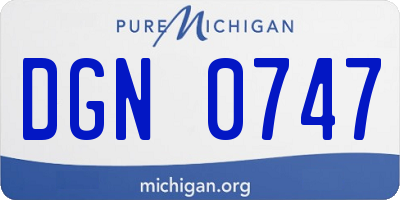MI license plate DGN0747