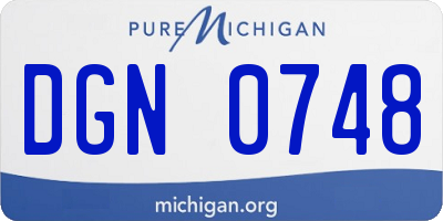 MI license plate DGN0748