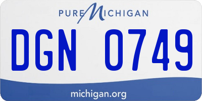 MI license plate DGN0749