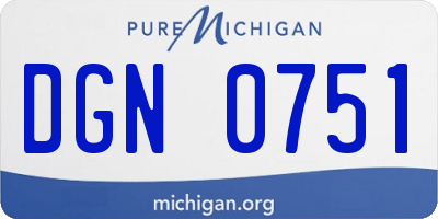 MI license plate DGN0751