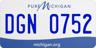MI license plate DGN0752