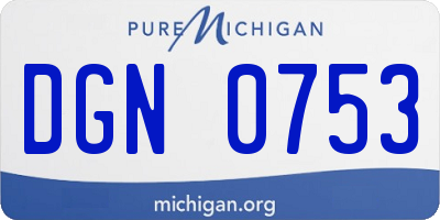 MI license plate DGN0753