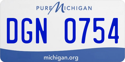 MI license plate DGN0754