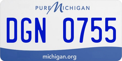 MI license plate DGN0755