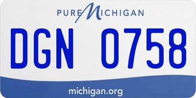 MI license plate DGN0758