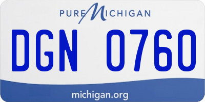 MI license plate DGN0760