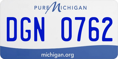 MI license plate DGN0762