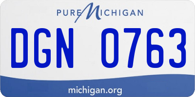 MI license plate DGN0763