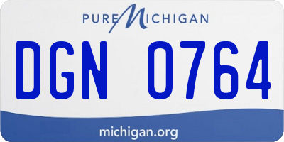 MI license plate DGN0764