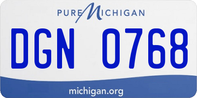 MI license plate DGN0768
