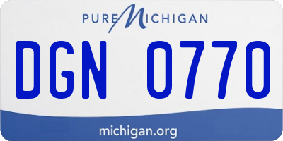 MI license plate DGN0770
