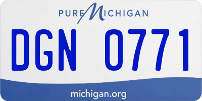 MI license plate DGN0771