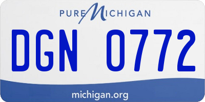 MI license plate DGN0772