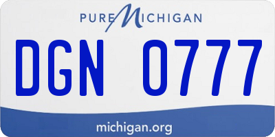 MI license plate DGN0777