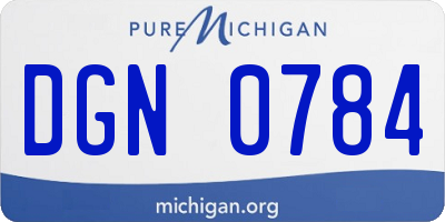 MI license plate DGN0784