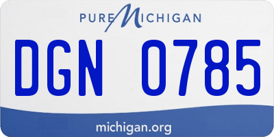 MI license plate DGN0785
