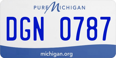 MI license plate DGN0787