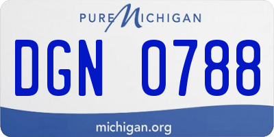 MI license plate DGN0788