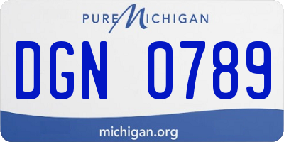 MI license plate DGN0789