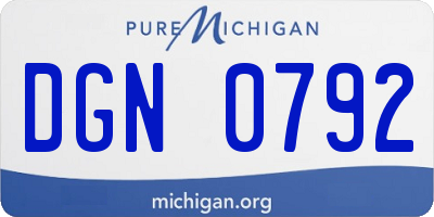 MI license plate DGN0792