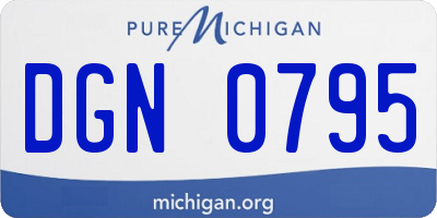 MI license plate DGN0795