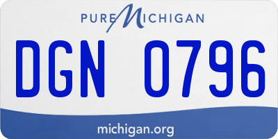 MI license plate DGN0796