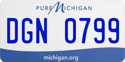 MI license plate DGN0799