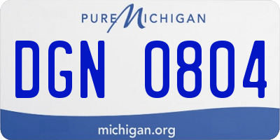 MI license plate DGN0804