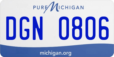 MI license plate DGN0806