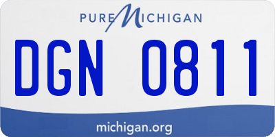 MI license plate DGN0811
