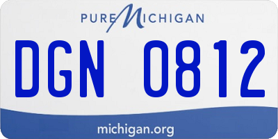 MI license plate DGN0812