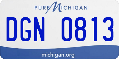MI license plate DGN0813