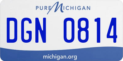 MI license plate DGN0814