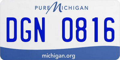 MI license plate DGN0816